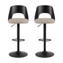 CASA Living Barstole Lucy Barstol - 2 stk. i sand/sort, 1