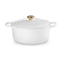 Le Creuset Gryder Signature Rund Gryde i White, 6.7 L, 1