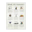 Poster&Frame Plakater plakat - Spar på vandet i B30 x L40 cm, 1