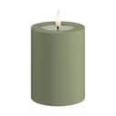 Deluxe Homeart LED-lys Real Flame LED Udendørs Bloklys i Støvet Grøn, H10 x Ø7,5 cm, 1