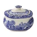 Spode Sukkerskåle Blue Italian Blue Italien Sukkerkrukke i blå/hvid, 1