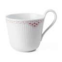 Royal Copenhagen Krus og kopper med hank Koral Riflet Blonde Højhankskop i Koral/hvid, 1