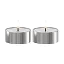 Deluxe Homeart LED-lys Udendørs LED Fyrfadslys - 2 stk. i Sølvfarvet, 6,5 cm, 1