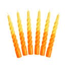 Candles with a twist Kronelys Lys - 6 stk. i Gul/orange, 1