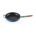 Le Creuset Stegepander Stegepande m. træhåndtag i Azure, 1
