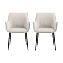 CASA Living Spisebordsstole Bonita Spisebordsstol med armlæn - 2 stk i Beige, 1