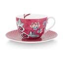 PIP Studio Krus og kopper med hank Flower Festival Kop m. underkop i Pink, 1