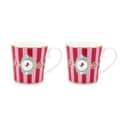 PIP Studio Krus og kopper med hank Love Birds Krus - 2 stk. i Pink/striber, 190 ml, 1