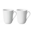 Royal Copenhagen Krus og kopper med hank Hvid Riflet Krus - 2 stk. i Hvid, 36 cl, 1