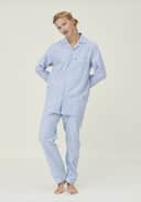 Lexington Pyjamas Icons Pyjamassæt Organic i Blue/White, S, 1