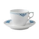 Royal Copenhagen Krus og kopper med hank Prinsesse Kaffekop m. underkop i Koboltblå/hvid, 17 cl, 1