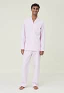 Lexington Pyjamas Icons Pyjamassæt Organic i Pink/White, M, 1