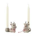 Klarborg Jule- og adventsstager Lysestager - Rudolf & Smukke i Brun, 6 cm, 1