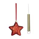 Casa Christmas Juleophæng LED Glasstjerne i Rød, 20 cm, 1