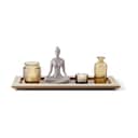 CASA Living Lysdekoration Bakke med Yoga dame i natur/hvid/gylden, 1