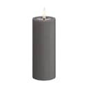 Deluxe Homeart LED-lys Real Flame LED Bloklys i Grå, 12,5 cm, 1