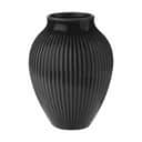 Knabstrup Keramik Vaser Riller Vase i Sort, 12,5 cm, 1