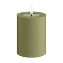 Deluxe Homeart LED-lys Real Flame LED Udendørs Bloklys i Oliven Grøn, H10 x Ø7,5 cm, 1