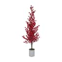 Casa Christmas Kunstige blomster Kunstigt Træ i Rød/brun/zink, 1