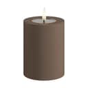 Deluxe Homeart LED-lys Real Flame LED Udendørs Bloklys i Karamel, H10 x Ø7,5 cm, 1