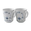 Royal Copenhagen Krus og kopper med hank Musselmalet Riflet Krus - 2 stk. i 37 cl, 1