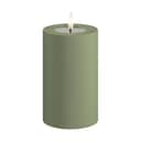 Deluxe Homeart LED-lys Real Flame LED Udendørs Bloklys i Støvet Grøn, H12,5 x Ø7,5 cm, 1