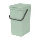 Brabantia Spande uden pedal Sort & Go Affaldsspand i Jade Green, 12 L, 1
