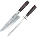 THE CUSTOM CHEF™ Kokkeknive Cuisine::pro® Damashiro® Emperor™ Kokkeniv m. Strygestål i Silver, 1