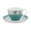 PIP Studio Krus og kopper med hank Blushing Birds Kop m. underkop i Blue, 1