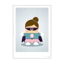 Poster&Frame Plakater Plakat - Superhero Girl i B50 x L70 cm, 1