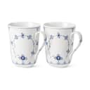 Royal Copenhagen Krus og kopper med hank Musselmalet Riflet Krus - 2 stk. i Hvid/koboltblå, 1