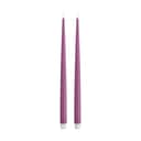 Deluxe Homeart LED-lys Real Flame LED Kertelys m. lak - 2 stk. i Magenta , 38 cm, 1