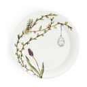 Kähler Middagstallerkener Hammershøi Spring Tallerken i Hvid m. dekoration, 22 cm, 1