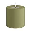Deluxe Homeart LED-lys Real Flame LED Udendørs Bloklys i Oliven Grøn, 10 cm, 1