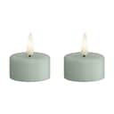 Deluxe Homeart LED-lys Real Flame LED Fyrfadslys - 2 stk. i Salvie grøn, 4 cm, 1