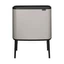Brabantia Spande uden pedal Bo Touch affaldsspand i Soft Grey, 3 x 11 liter, 1