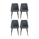 CASA Living Spisebordsstole Ines Spisebordsstol - 4 stk i grå / mat sort, 1
