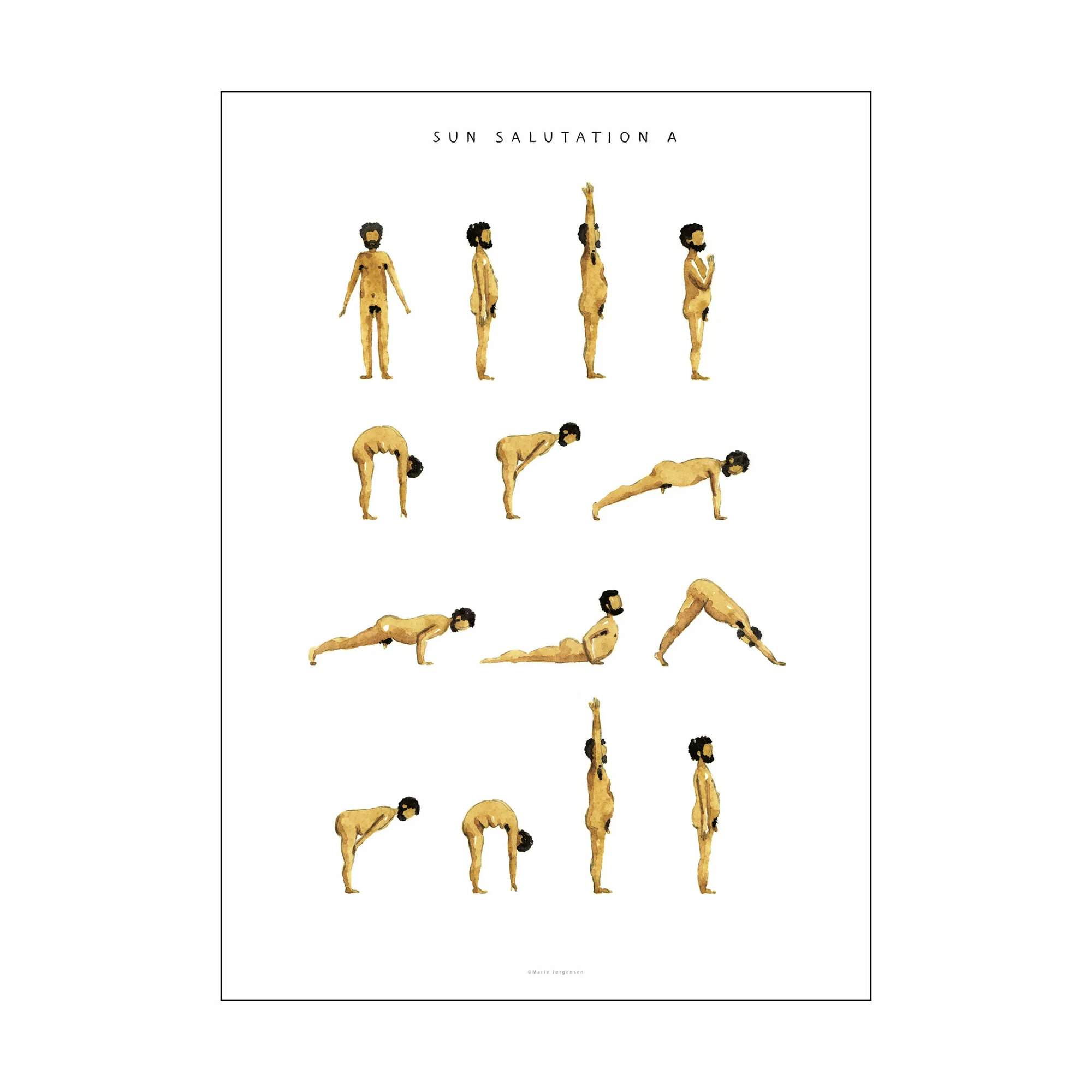plakat - Sun salutation a man, gul, large