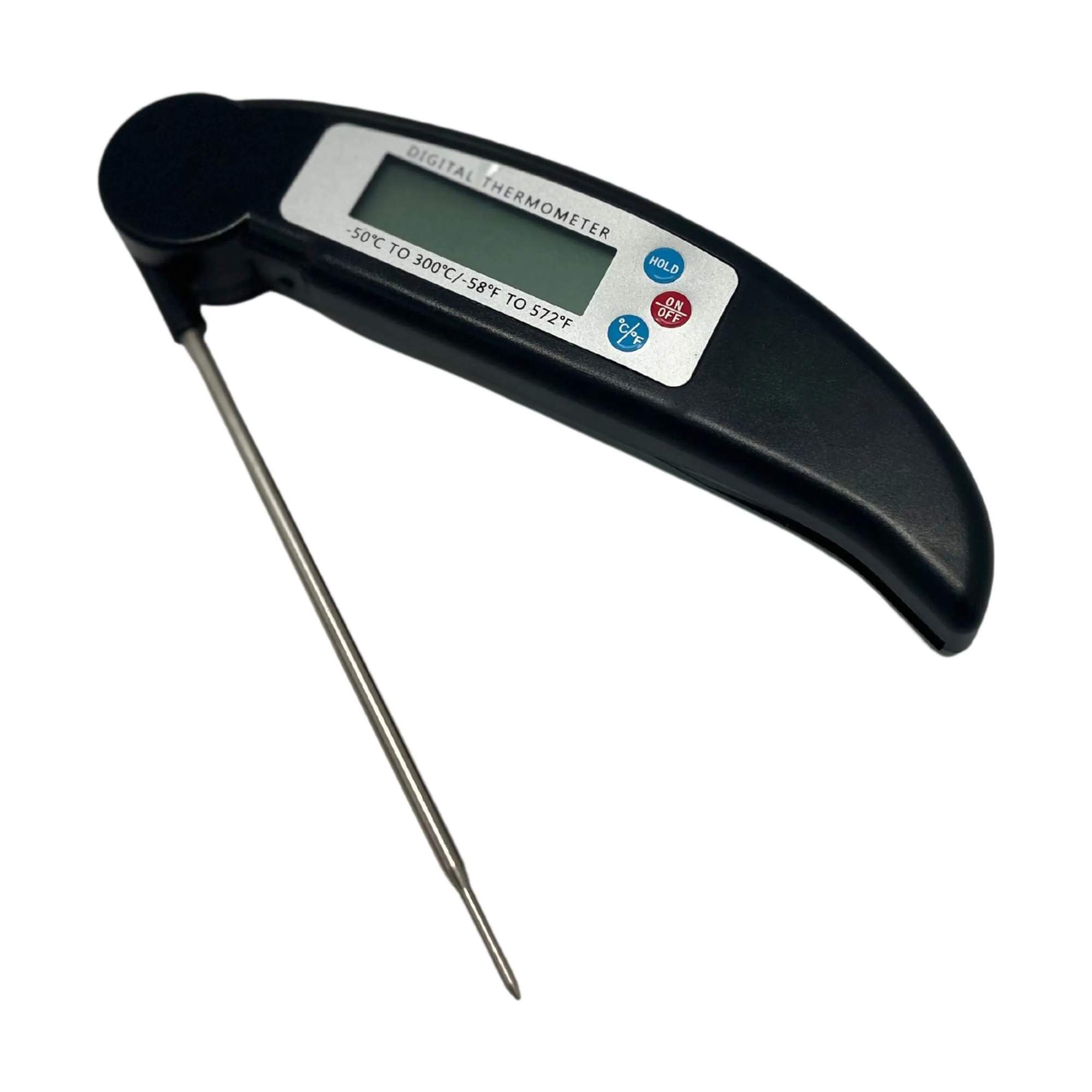 Foldbart Digitalt Termometer, sort, large