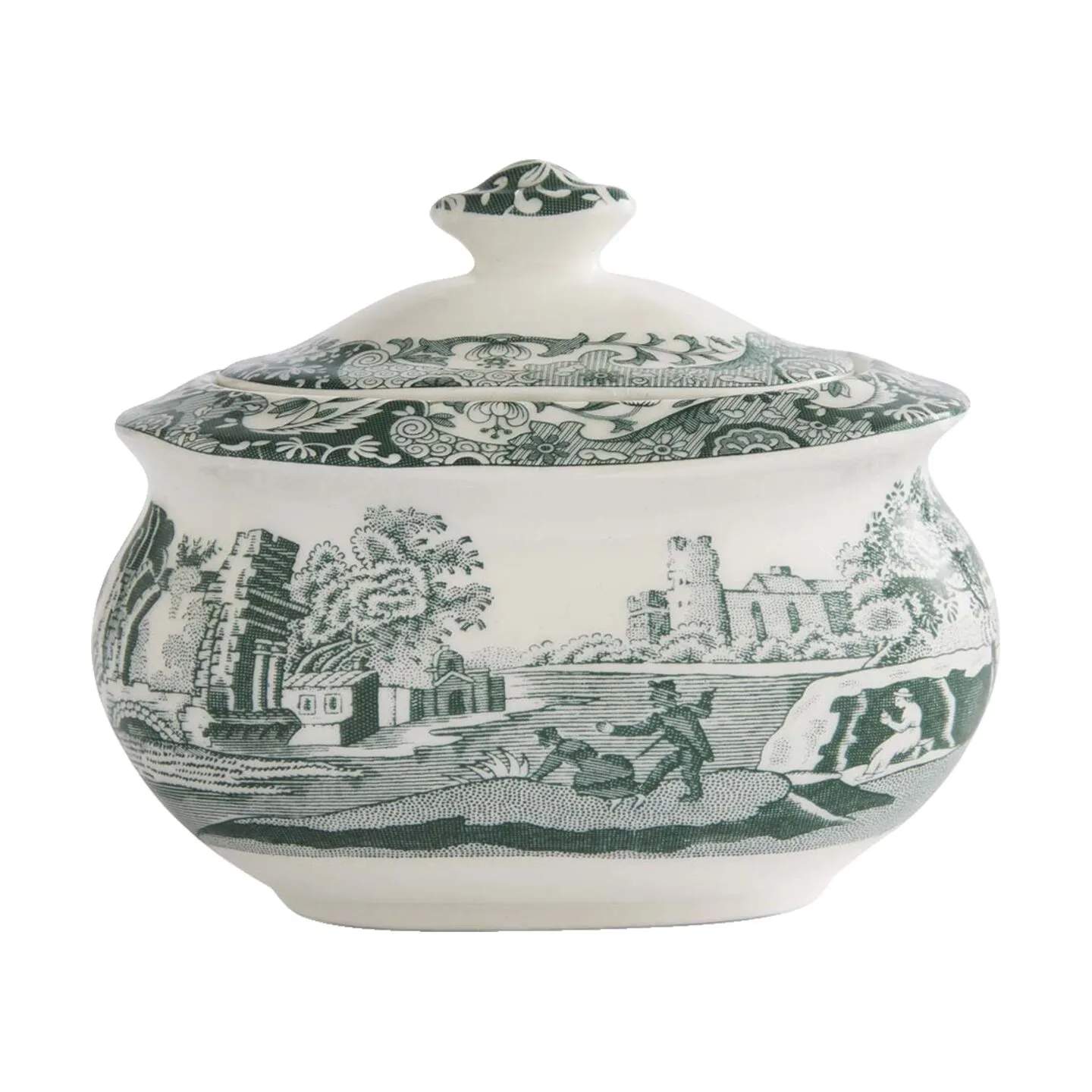 Spode Sukkerskåle Heritage Green Italian Sukkerskål i Grøn/hvid, 1