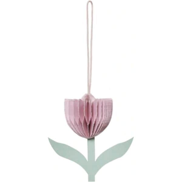 Broste Copenhagen Påskeæg og ophæng Tulip Papir Ornament i Pink, 1
