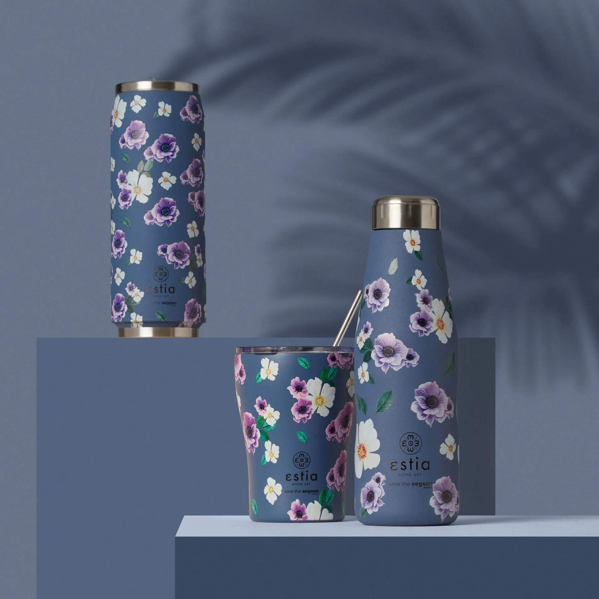 Estia Home To go kopper Save The Aegean Termokop i Garden blue, 2