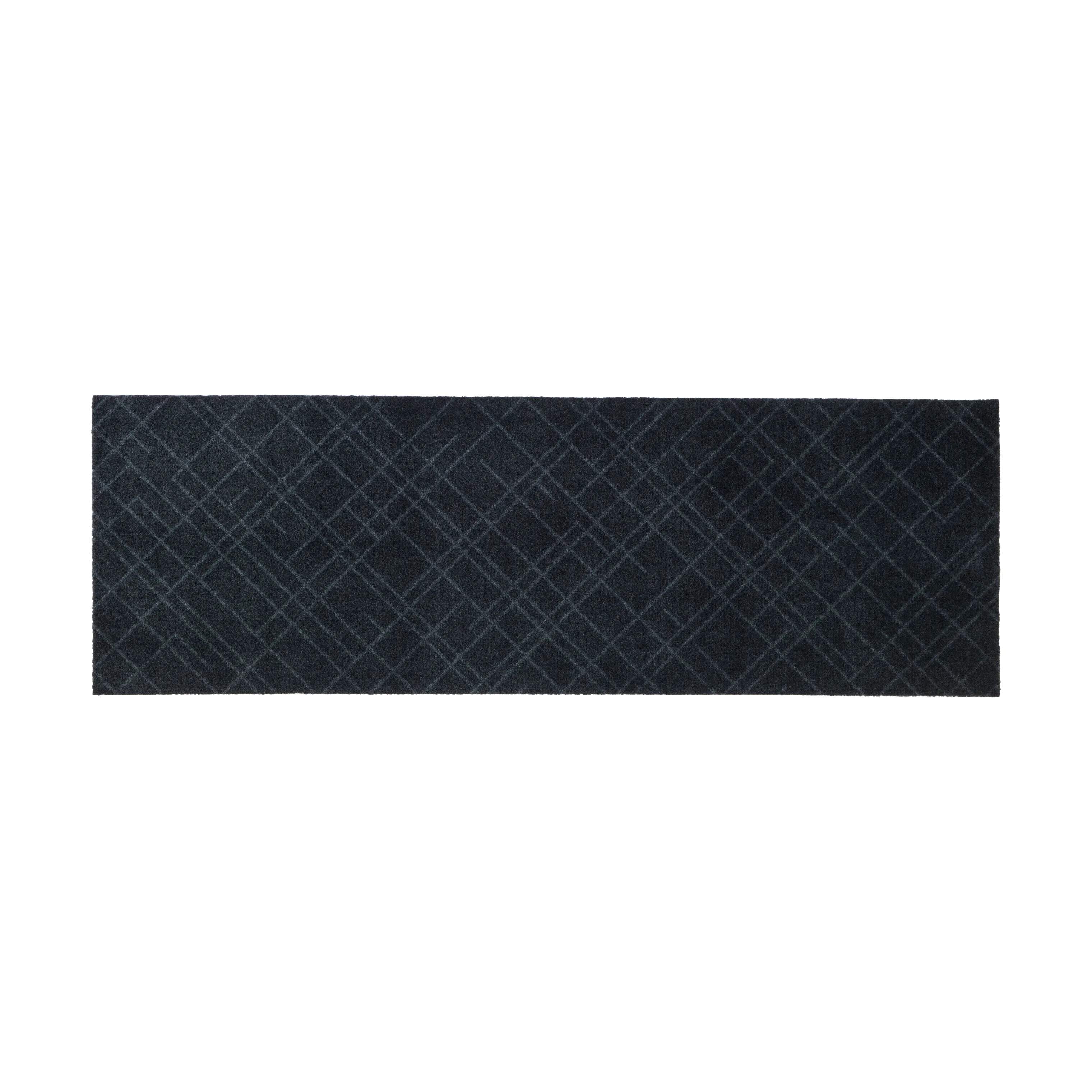 Tica Copenhagen Dørmåtter Lines Gulvmåtte i Mørkegrå, B67 x L200 cm, 1