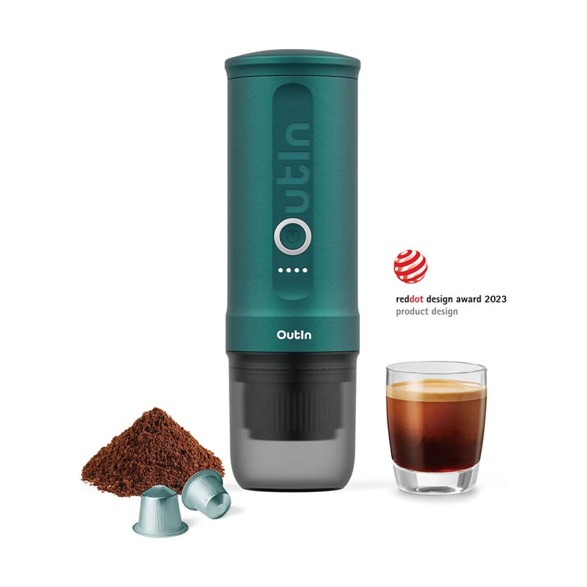 Outin Nano Espressomaskine, teal, large