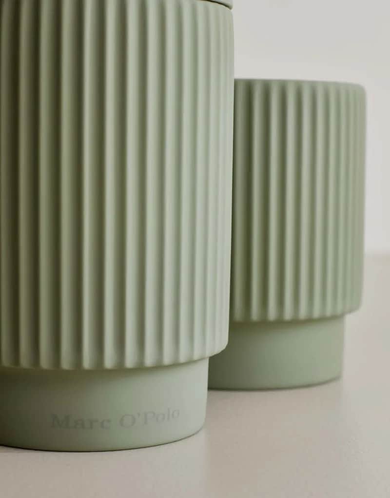 Marc O'Polo Krukker med låg The Wave Beholder i Light green, H10,6 x Ø8 cm, 2