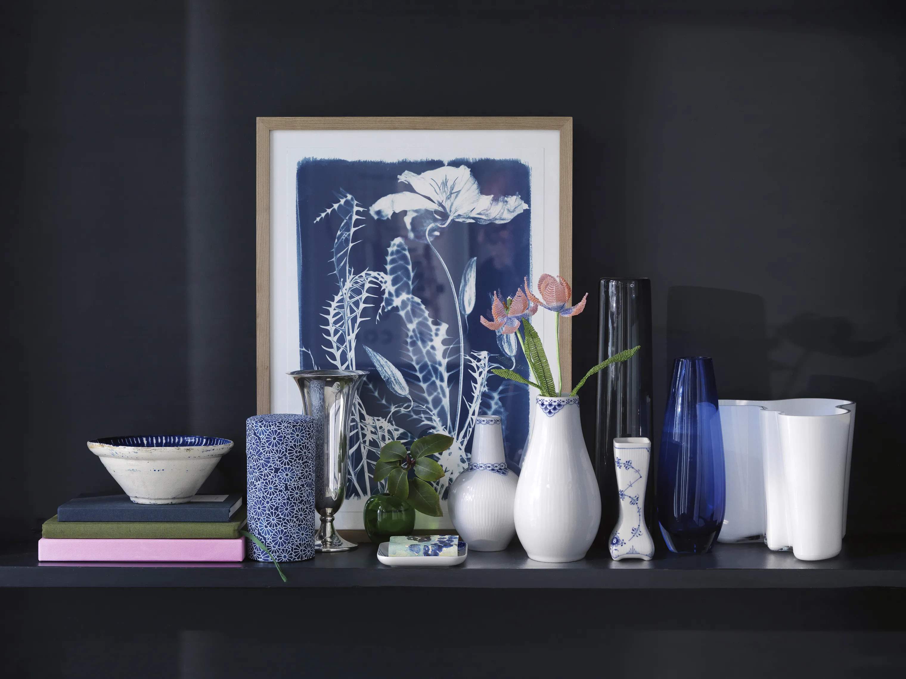Royal Copenhagen Vaser Prinsesse Vase i Hvid/blå, 15 cm, 4