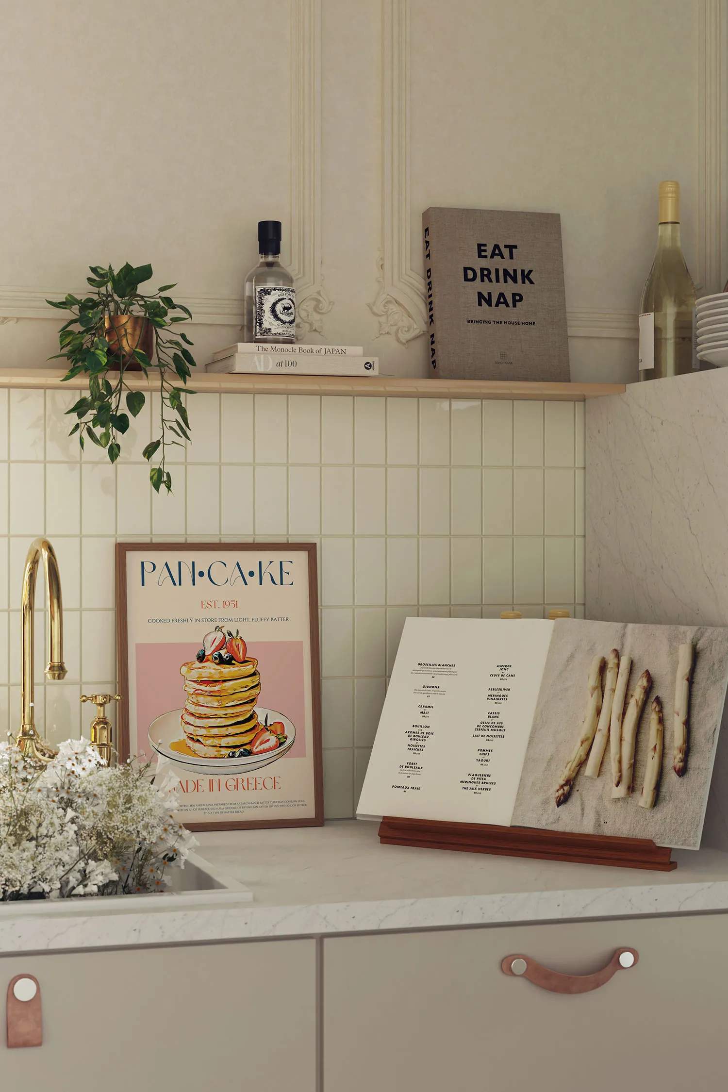 Poster&Frame Plakater Plakat - Pancake i Multifarvet, B30 x L40 cm, 2