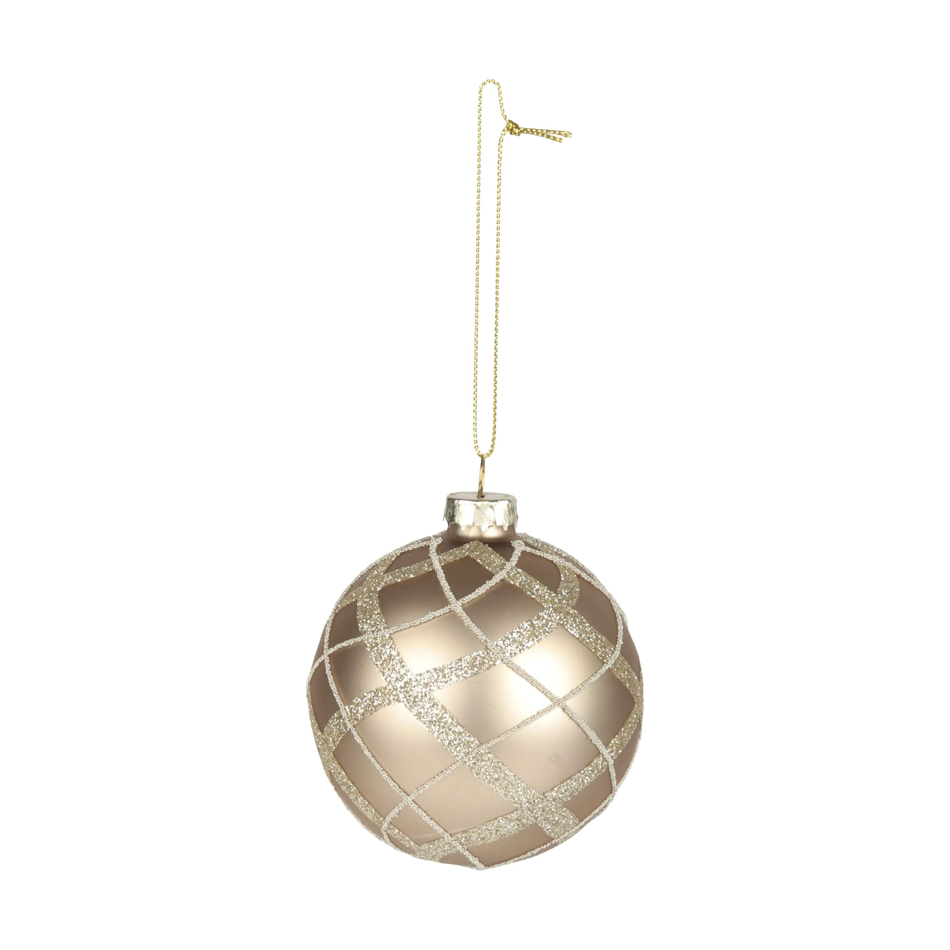 Julekugle, beige, large