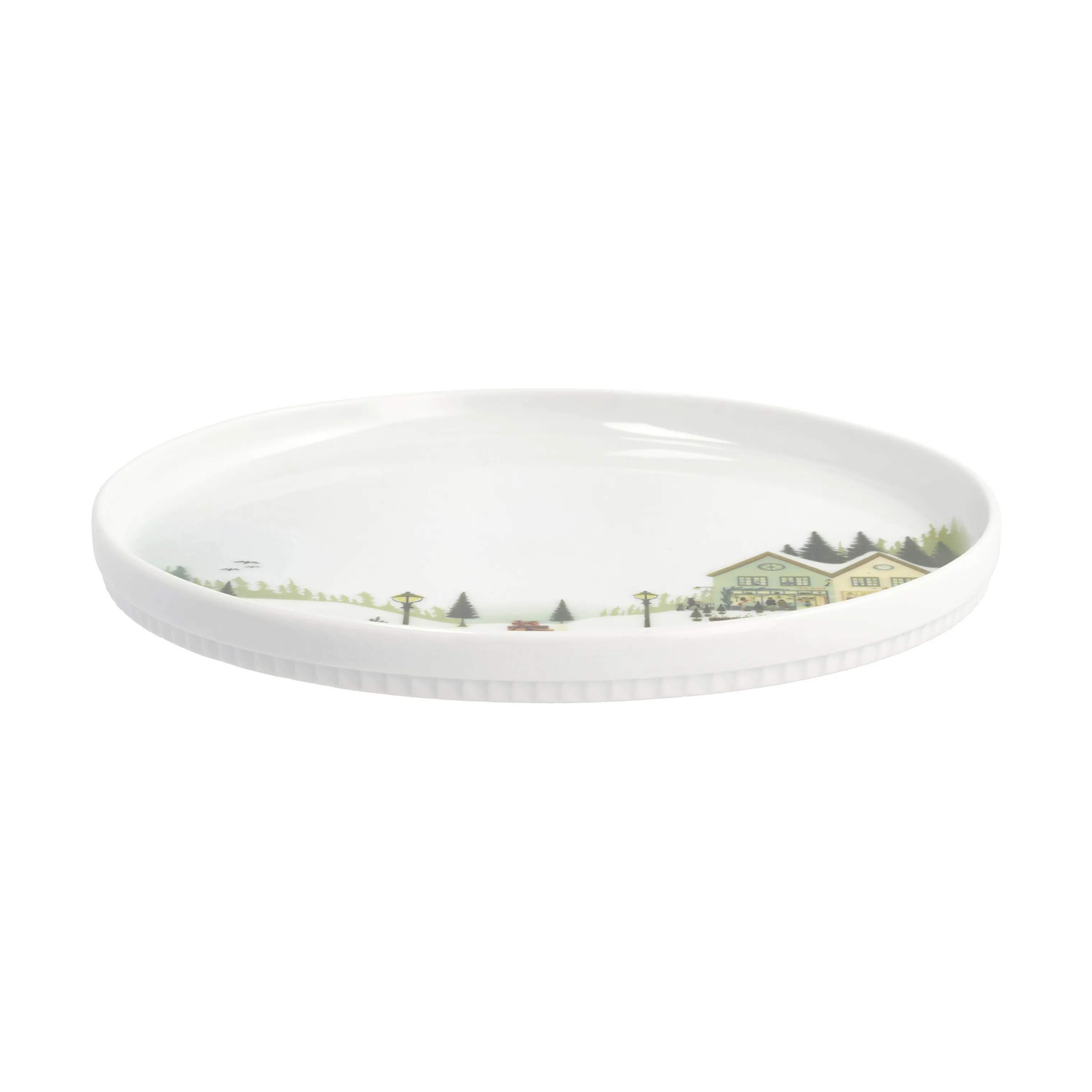 Pillivuyt Frokosttallerkener Vinter Tallerken i Hvid/rød/grøn/brun, 20 cm, 4