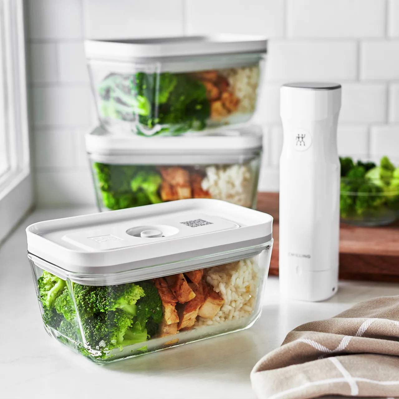 Zwilling Opbevaringsbokse Fresh & Save Vakuumboks i Grå/Klar, 0.9 L, 3